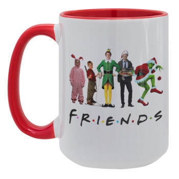 Christmas FRIENDS, Κούπα Mega 15oz, κεραμική Κόκκινη, 450ml