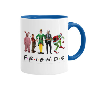 Christmas FRIENDS, Mug colored blue, ceramic, 330ml