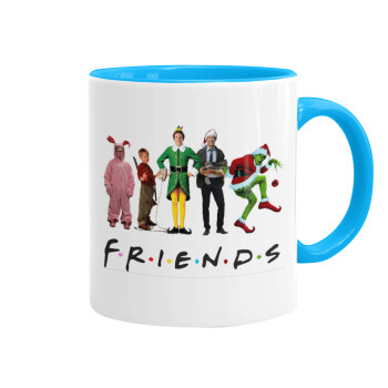 Christmas FRIENDS, Mug colored light blue, ceramic, 330ml