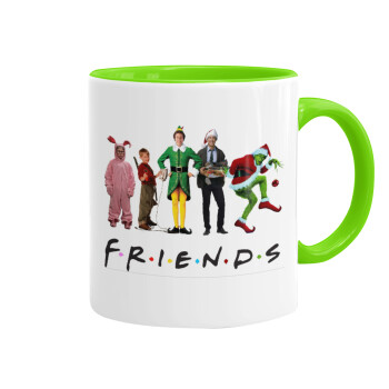 Christmas FRIENDS, Κούπα χρωματιστή βεραμάν, κεραμική, 330ml