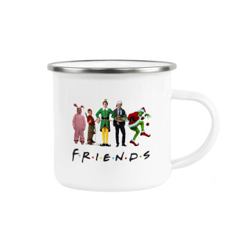 Christmas FRIENDS, Κούπα Μεταλλική εμαγιέ λευκη 360ml