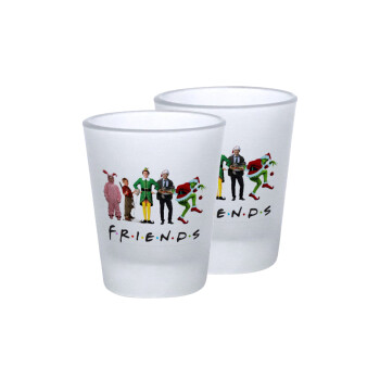 Christmas FRIENDS, Σφηνοπότηρα γυάλινα 45ml του πάγου (2 τεμάχια)