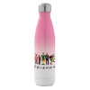Μεταλλικό παγούρι θερμός Ροζ/Λευκό (Stainless steel), διπλού τοιχώματος, 500ml
