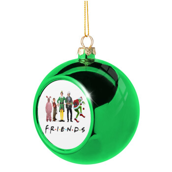 Christmas FRIENDS, Green Christmas tree ornament ball 8cm