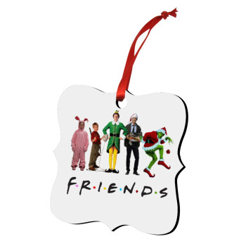 Christmas FRIENDS, Στολίδι Χριστουγεννιάτικο στολίδι polygon ξύλινο 7.5cm