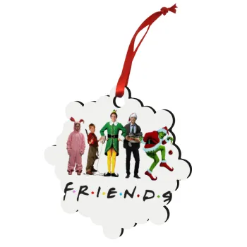 Christmas FRIENDS, Στολίδι Χριστουγεννιάτικο στολίδι snowflake ξύλινο 7.5cm