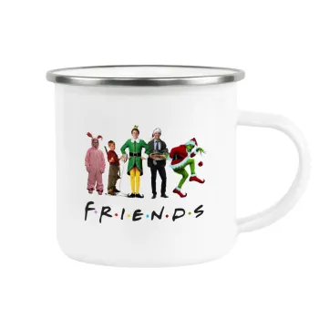 Christmas FRIENDS, Κούπα Μεταλλική εμαγιέ λευκη 360ml