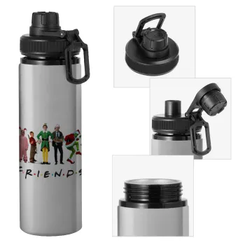 Christmas FRIENDS, Metallic water bottle with safety cap, 850ml aluminum