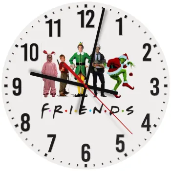 Christmas FRIENDS, Ρολόι τοίχου ξύλινο (30cm)