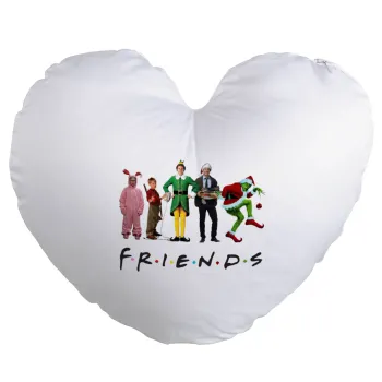 Christmas FRIENDS, Μαξιλάρι καναπέ καρδιά 40x40cm περιέχεται το  γέμισμα