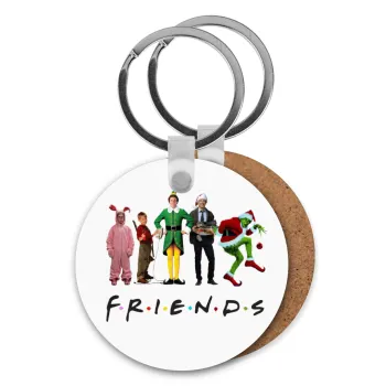 Christmas FRIENDS, Μπρελόκ Ξύλινο στρογγυλό MDF Φ5cm