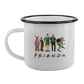 Christmas FRIENDS, Κούπα εμαγιέ με μαύρο χείλος 360ml