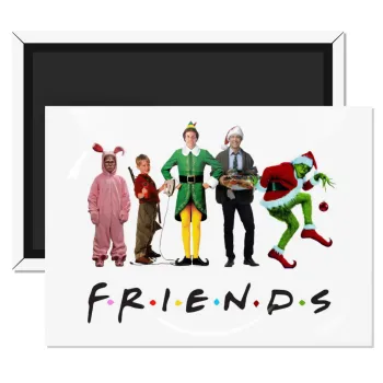 Christmas FRIENDS, Ορθογώνιο μαγνητάκι ψυγείου διάστασης 9x6cm