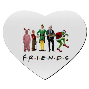 Christmas FRIENDS, Mousepad καρδιά 23x20cm