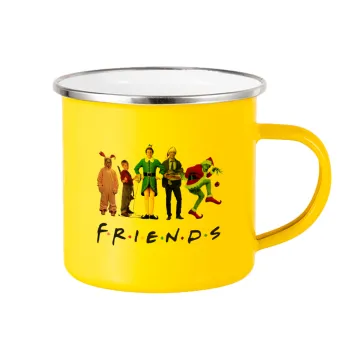 Christmas FRIENDS, Yellow Enamel Metallic Cup 360ml