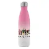 Metal mug thermos Pink/White (Stainless steel), double wall, 500ml