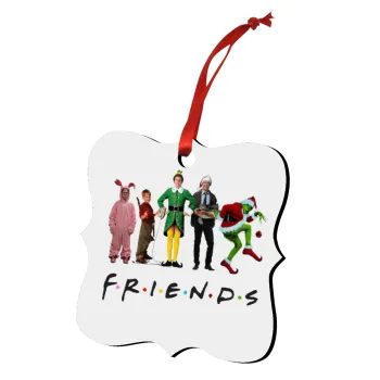 Christmas FRIENDS, Christmas ornament polygon wooden 7.5cm