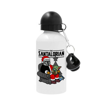 Star Wars Santalorian, Metal water bottle, White, aluminum 500ml