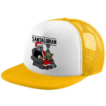 Star Wars Santalorian, Καπέλο Soft Trucker με Δίχτυ Κίτρινο/White 