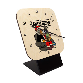 Star Wars Santalorian, Επιτραπέζιο ρολόι σε φυσικό ξύλο (10cm)