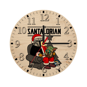 Star Wars Santalorian, Ρολόι τοίχου ξύλινο plywood (20cm)