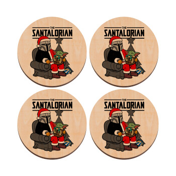 Star Wars Santalorian, ΣΕΤ x4 Σουβέρ ξύλινα στρογγυλά plywood (9cm)