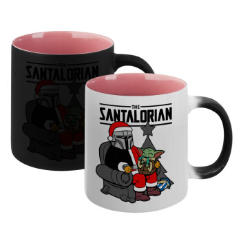 Star Wars Santalorian, Κούπα Μαγική εσωτερικό ΡΟΖ, κεραμική 330ml που αλλάζει χρώμα με το ζεστό ρόφημα