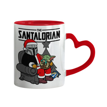 Star Wars Santalorian, Κούπα καρδιά χερούλι κόκκινη, κεραμική, 330ml