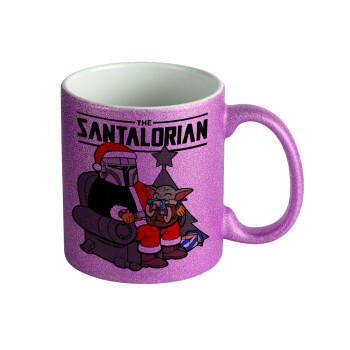Star Wars Santalorian, Κούπα Μωβ Glitter που γυαλίζει, κεραμική, 330ml