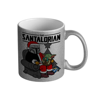 Star Wars Santalorian, Κούπα Ασημένια Glitter που γυαλίζει, κεραμική, 330ml