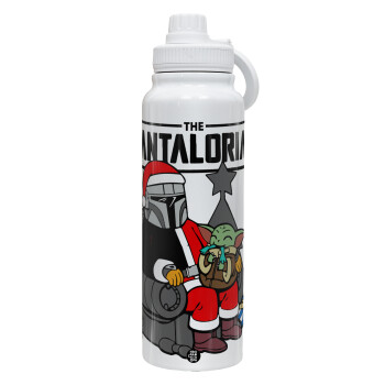 Star Wars Santalorian, 1L Stainless Steel Thermal Bottle with Phone Holder & Double Wall Insulation