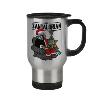 Star Wars Santalorian, Κούπα ταξιδιού ανοξείδωτη με καπάκι, διπλού τοιχώματος (θερμό) 450ml