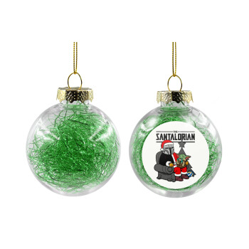 Star Wars Santalorian, Transparent Christmas tree ball ornament with green filling 8cm