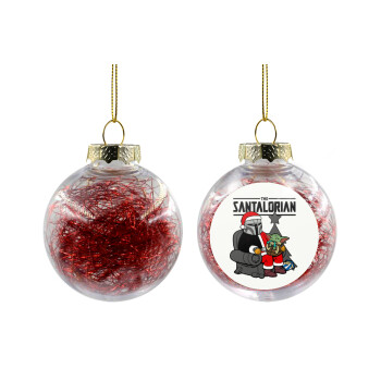 Star Wars Santalorian, Χριστουγεννιάτικη μπάλα δένδρου διάφανη με κόκκινο γέμισμα 8cm
