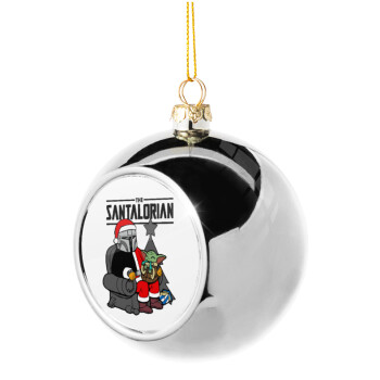 Star Wars Santalorian, Χριστουγεννιάτικη μπάλα δένδρου Ασημένια 8cm