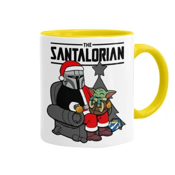Star Wars Santalorian, Κούπα χρωματιστή κίτρινη, κεραμική, 330ml