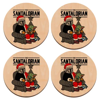 Star Wars Santalorian, ΣΕΤ x4 Σουβέρ ξύλινα στρογγυλά plywood (9cm)