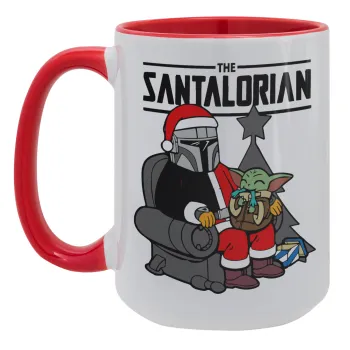 Star Wars Santalorian, Κούπα Mega 15oz, κεραμική Κόκκινη, 450ml