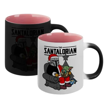 Star Wars Santalorian, Κούπα Μαγική εσωτερικό ΡΟΖ, κεραμική 330ml που αλλάζει χρώμα με το ζεστό ρόφημα