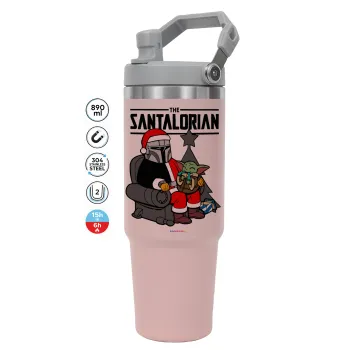 Star Wars Santalorian, ΡΟΖ χρώματος Θερμός Ανοξείδωτο 890ml (30oz) με χερούλι