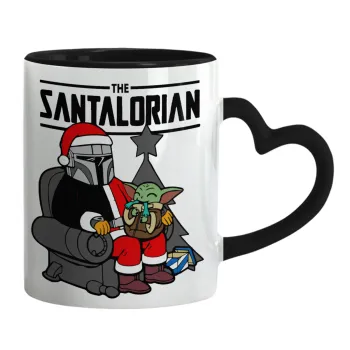 Star Wars Santalorian, Mug heart black handle, ceramic, 330ml