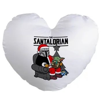 Star Wars Santalorian, Μαξιλάρι καναπέ καρδιά 40x40cm περιέχεται το  γέμισμα