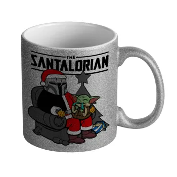 Star Wars Santalorian, Κούπα Ασημένια Glitter που γυαλίζει, κεραμική, 330ml