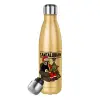 Glitter gold stainless steel thermos bottle, double-walled, 500ml