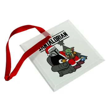 Star Wars Santalorian, Christmas ornament, glass square ornament 9x9cm