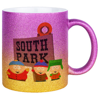 South Park, Κούπα Χρυσή/Ροζ Glitter, κεραμική, 330ml