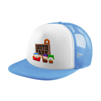South Park, Καπέλο παιδικό Soft Trucker με Δίχτυ ΓΑΛΑΖΙΟ/ΛΕΥΚΟ (POLYESTER, ΠΑΙΔΙΚΟ, ONE SIZE)