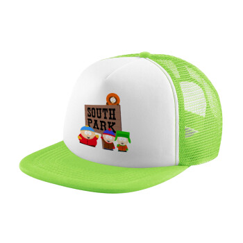 South Park, Καπέλο παιδικό Soft Trucker με Δίχτυ ΠΡΑΣΙΝΟ/ΛΕΥΚΟ (POLYESTER, ΠΑΙΔΙΚΟ, ONE SIZE)