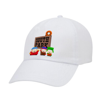 South Park, Καπέλο ενηλίκων Jockey Λευκό (snapback, 5-φύλλο, unisex)