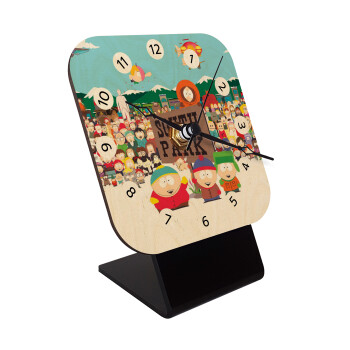 South Park, Quartz Table clock in natural wood (10cm)